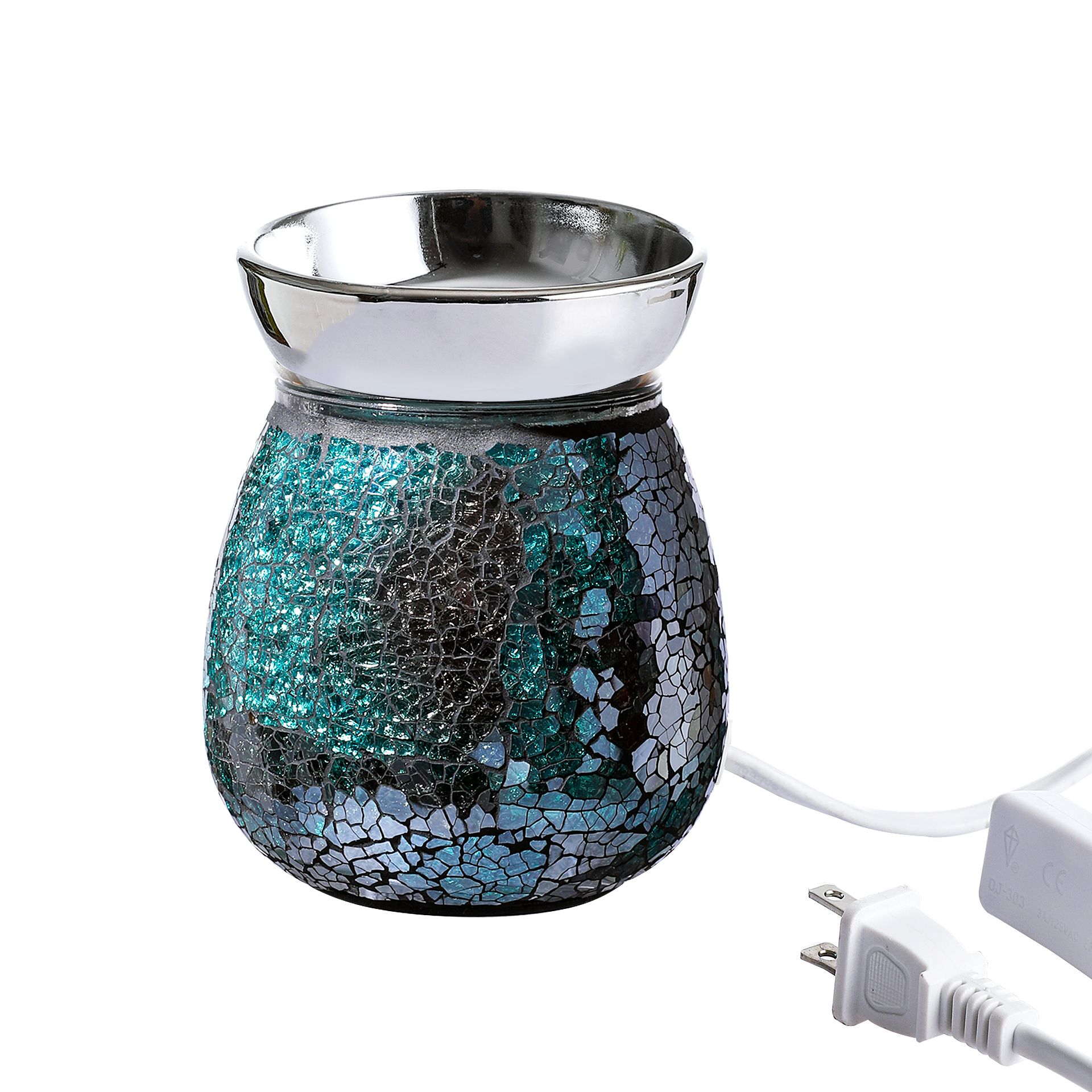 4.9X5.7 inch Mosaic Glass Fragrance Warmer, Electric Wax Warmer