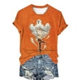 thumbnail image 2 of Sixuan Halloween Shirts for Women, Tshirts Womens Fall Fashion 2024 Plus Size Tops, Women'S Retro Witch Printed Casual Crew Neck T Shirt, 2 of 4