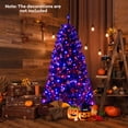 thumbnail image 2 of Patiojoy 6 FT Artificial Halloween Tree Pre-lit Hinged Black Xmas Tree w/ Spooky Sounds LED Lights, 2 of 10