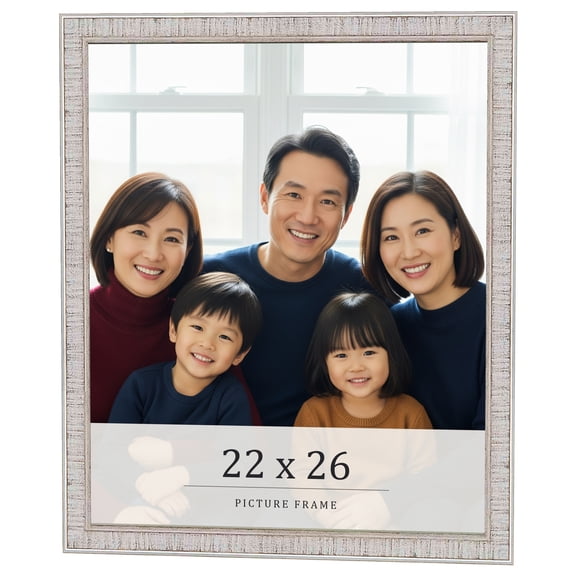 22x26 Frame White Real Wood Picture Frame Width 0.75 inches | Interior Frame Depth 0.5 inches |