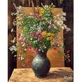 thumbnail image 2 of Ziman, Peter 20x24 Black Ornate Wood Framed with Double Matting Museum Art Print Titled - Field Flowers in Vase XIII, 2 of 4
