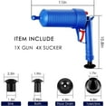 thumbnail image 6 of High Pressure Air Drain Blaster Gun with 4 Suckers, Toilet Plunger & Pipe Clog Remover for Bathroom, Kitchen, Sink, Bathtub, Floor Drain, 6 of 6