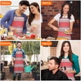 thumbnail image 6 of Red Christmas Striped Pattern Apron-Garden Aprons for Women with Pockets-Cotton Linen Waterproof Kitchen Cooking Gardening Aprons Adjustable for Kitchen,Cooking,BBQ and Salon 33"x27", 6 of 7