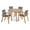 Teak/Black, variant on GDF Studio Estrada Outdoor Mesh and Acacia Wood 5 Piece Dining Set, Teak and Black