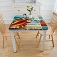 thumbnail image 3 of nygtbtfer Shell On The Beach Rectangle Table Cloth Stain and Wrinkle Resistant Spillproof TableclothVinyl Woven Decorative Table Cover for Dining Table Elastic Edge, 3 of 7
