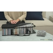 CD Storage Bags (6 Pack) - Transparent PVC Media Storage - Water Resistant CD Holder Case with Handles - Clear Plastic Carrying Game Bag Storage for CDs, Albums, Video Games, Books - Stock Your Home
