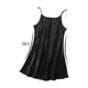 thumbnail image 2 of INSPIRE CHIC Bata de Noche de Satén para Mujeres con Volantes en el Dobladillo, Tirantes Espagueti, Talla Grande, Camisón de Seda 4XL Negro, 2 of 5