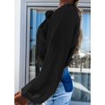 thumbnail image 3 of Women's Casual Solid Color Long Sleeve V Neck Drawstring Loose Shirts Blouses Tops, 3 of 4