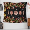 thumbnail image 4 of Tapiz de poliéster con fase lunar para colgar en la pared, tapiz Retro de flores negras, decoración del hogar, tela de fondo, revestimiento de Decoración del hogar color natural 100x150cm Ounissouiy HA7125-02B, 4 of 6