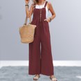 thumbnail image 4 of Mamelucos sueltos de algodón y lino para mujer monos de verano a la moda ropa femenina sencilla FLhrweasw Nuevo, 4 of 7