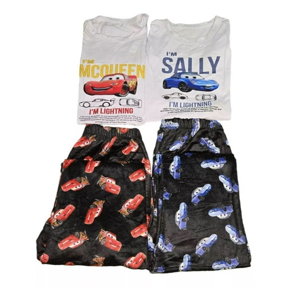 Pijama Pareja Cars Rayo Mcqueen Playera + Pantalón Polar
