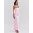 thumbnail image 6 of Women'S Bodycon Dress with A Cinched Waist Strapless Design Off-the-Shoulder Style with Boning Pink L, 6 of 9