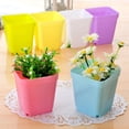 thumbnail image 4 of 24Pcs Plastic Multicolor Mini Green Plants Flowerpot with Tray Garden Home Decor, 4 of 10