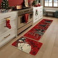thumbnail image 6 of Darzheoy Christmas Rug Set 2 Pcs Non-Slip Kitchen Mats 16x24 and 16x48 Inch for Floor Decor Holiday Theme Absorbent Backing Mat, 6 of 6