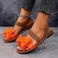 thumbnail image 6 of Orange Women'S Slide Sandals Bow Decor Open Toe Flat Comfortable Casual Sweet Style Summer Daily Wear Lightweight Indoor Outdoor Home Beach Shoes Size 39, 6 of 9
