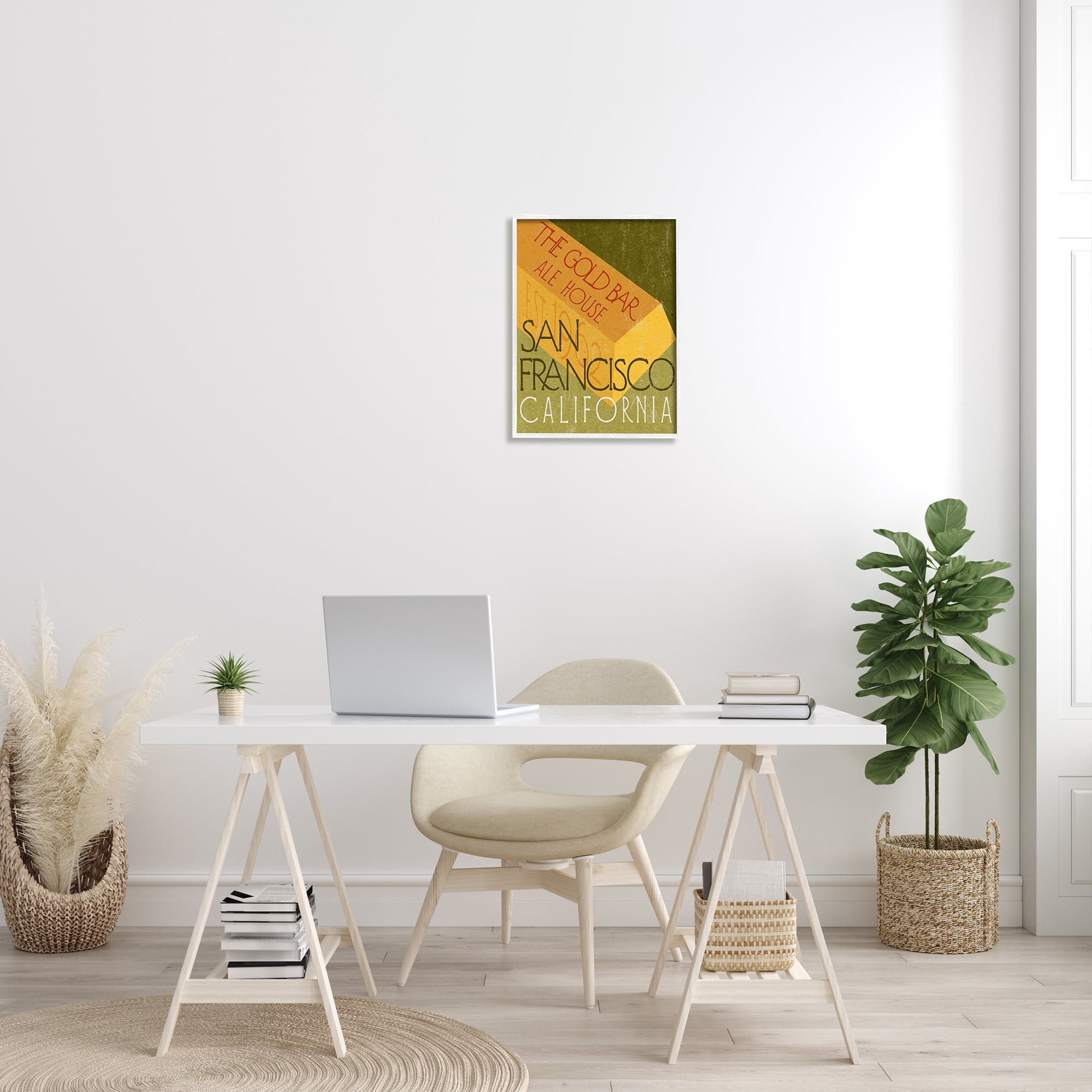 Stupell Industries Gold Bar Ale House Retro Bar San Francisco, 16 x 20, Design by Daphne Polselli
