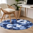thumbnail image 4 of Round Rugs 4Ft, Navy Blue Spring Floral Round Area Rug Washable Indoor Throw Carpet, Watercolor Summer Flower Soft Non Slip Circle Rug for Kitchen Nursery Room Home Decor Aesthetic, 4 of 8