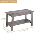 thumbnail image 4 of OUYAWEI 2-Tier 31.49Inch Coffee Table for Living Room, Industrial Coffee Table with Storage Shelf,Farmhouse Center Table,Rectangle Wood and Stable,Space Saving Easy Assembly,Gray, 4 of 7