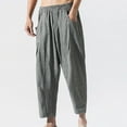 thumbnail image 7 of Mens Capri Pants Relaxed Fit Straight Capris Elastic Waist Pants with Pockets, 7 of 7