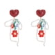 thumbnail image 1 of Un par de aretes de punto a mano de cuentas de flores Pendientes de diseño de cristal del arco Pendientes Airy Pendientes Regalo, 1 of 8