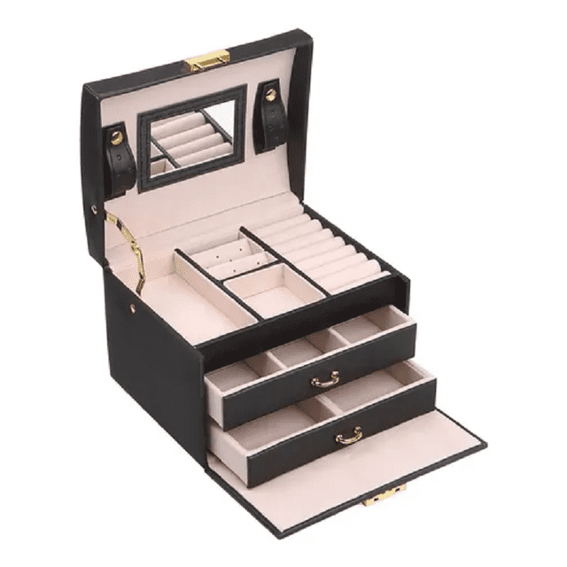 Caja De Almacenamiento Malubero Joyero de Cuero de PU Gran capacidad Función multiple
