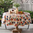 thumbnail image 2 of Newbridge Burlap Patriotic Stars 70 inch Round Vinyl Flannel Backed Tablecloth, 2 of 5