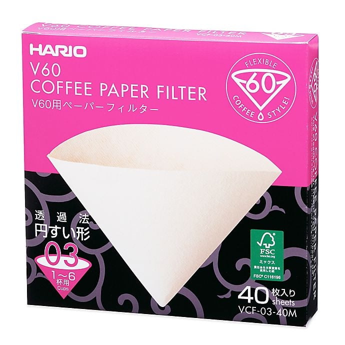 5 Sets Hario V60 VCF-02-100MK Paper Filter M Dripper 100 Sheet × 5 Packs 