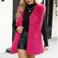 thumbnail image 3 of Women's Faux Fur Vest Sleeveless Winter Coat Warm Open Front Jacket Fluffy Cardigan Outerwear Casual Fashion Outfit, 3 of 6