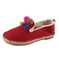 thumbnail image 1 of Chaussures pour Femmes Adultes Chaussures Décontractées pour Femmes à Enfiler Imprimé Chaussures Décontractées pour Femmes Bout Rond Chaussures Simples pour Femmes Chaussures Simples Décontractées à la Mode Chaussures pour Femme (Rouge, 9), 1 of 7