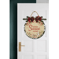 thumbnail image 2 of Front Door Porch Decorations Home Sweet Home Door Hanging Sign 12 inch Wooden Wall Sign, Rustic Holiday Wreath Decor for Front Door Porch Home Window Wall Farmhouse Decorations, 2 of 5