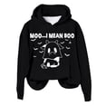 thumbnail image 1 of WEAIXIMIUNG Sweatshirts d'Automne pour Femmes Plus Décontracté Je Veux Dire Imprimé Vache Manches Longues Sweat à Capuche, 1 of 4