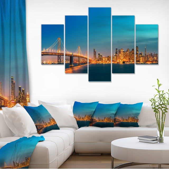 Skyline de San Francisco la Nuit - Grande Impression sur Toile