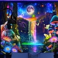 thumbnail image 6 of Lavish Cover 100% Polyester UV Reactive Astronaut Exploring Lunar Waterfall Tapestry, Machine Washable Wall Hanging for Home Decor/Room Decor/Party Decor, 70" x 118", 6 of 8