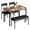 Brown, variant on Dining Table Set for 4, Kitchen Table Set with Upholstered Bench and 2 Chairs, Space-Saving Dinette Set for Breakfast Nook, Apartment