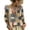 Camel, variant on Womens Tops Plaid Patchwork Deep V Neck Ruffle Trim Tie Front Comfy Soft Blouses 3/4 Puff Sleeve Boho Loose Casual Shirts Camel M