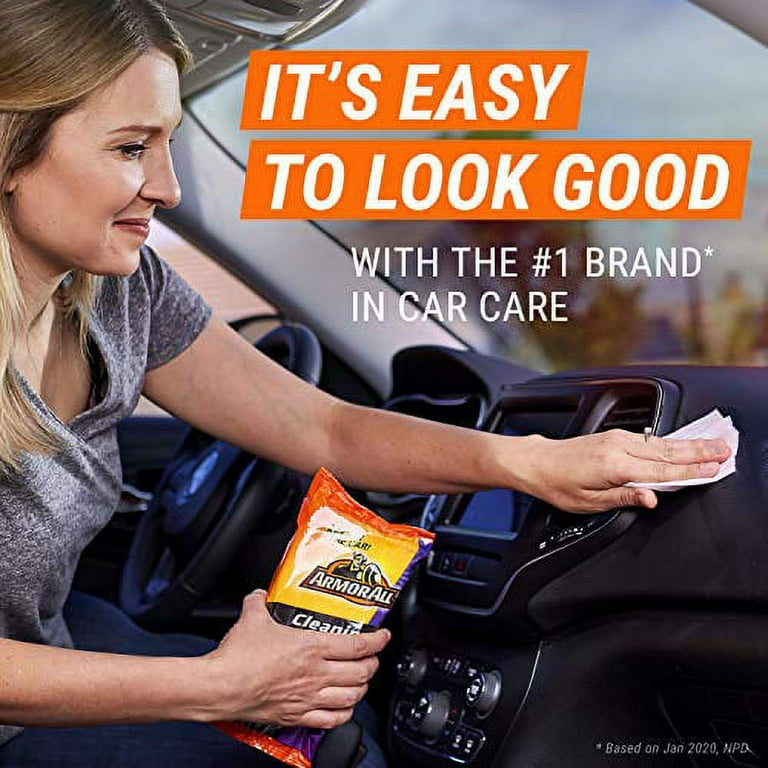 Armor All Car Cleaning Wipes , Wipes for Car Interior and Car Exterior, 50  Wipes Each