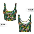 thumbnail image 5 of Fotbe Cute Tribal Leopards Pattern Womens' Sports Bra Longline Wirefree Padded with Medium Support Sports Moisture-Wicking Workou Vest,Tank Top-, 5 of 9