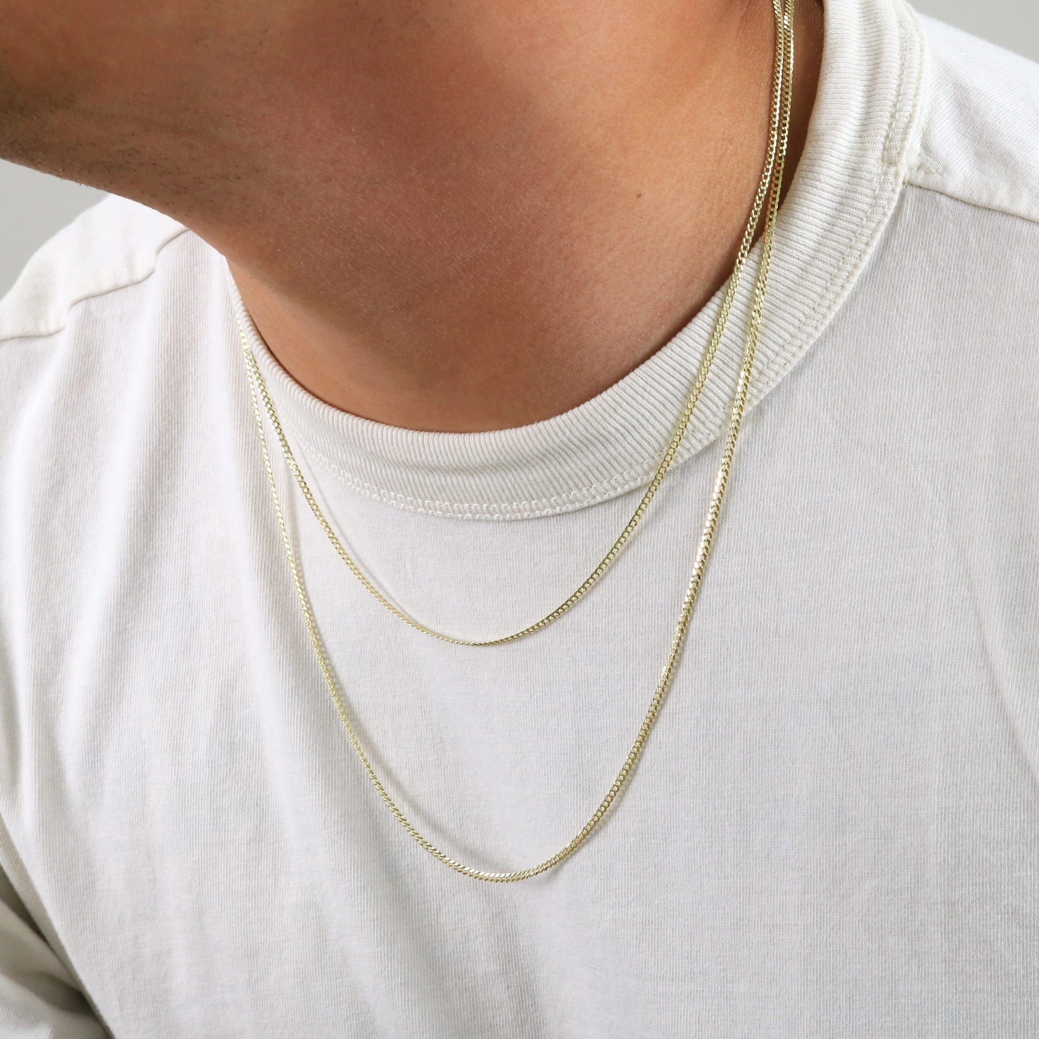 Nuragold 14k Real Yellow Gold Solid Cuban Curb Link 2mm Chain Necklace (16"-28") Italian Jewelry for Men & Women