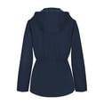 thumbnail image 5 of Levmjia Womens Hooded Jacket Waterproof Long Sleeve Windproof Lightweight Coat with Pockets for Outdoor Travel Hiking Commuting, 5 of 7