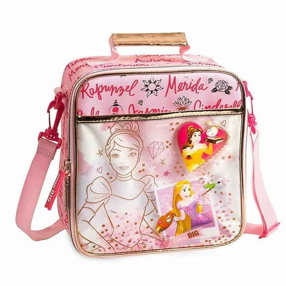 Disney Store Princesses Rapunzel Belle Cinderella School Lunch Tote Box Bag