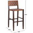 thumbnail image 3 of Home Square 2 Piece 31" Height Leather Bar Stool Set in Cognac and Walnut, 3 of 9
