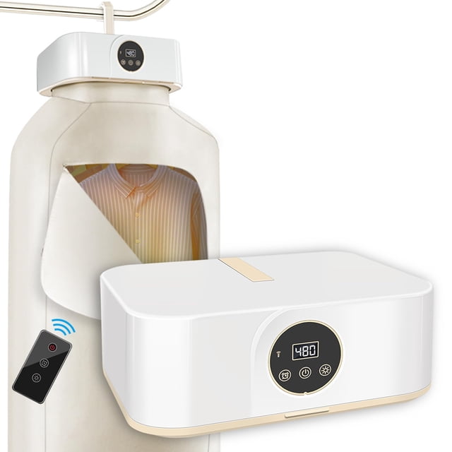 Ljusved Foldable Portable Clothes Dryer - Energy-Saving PTC Heater with Dual Modes (Gentle Care & Quick Drying), 8H Timer, Remote Control, Lightweight Design for Home, Dorm, Travel, Hotel Use - US