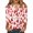 White, variant on Women's Christmas Snowflake Tree Print V-Neck Decorative Button 3/4 Sleeve T-Shirt, Ladies Holiday Fashion Top for Seasonal Wear, Comfortable Casual Blouse,White 3XL