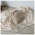 thumbnail image 4 of Xiao Hua Bolso de hombro tejido para mujer, bolso de mano y neceser, elegante bolso de playa de verano, 15 x 4 x 17 cm (caqui B), 4 of 5