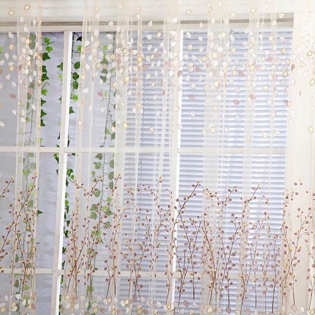 Wintersweet Cortina Tul Ventana Tratamiento Voile Drape Cenefa Beige