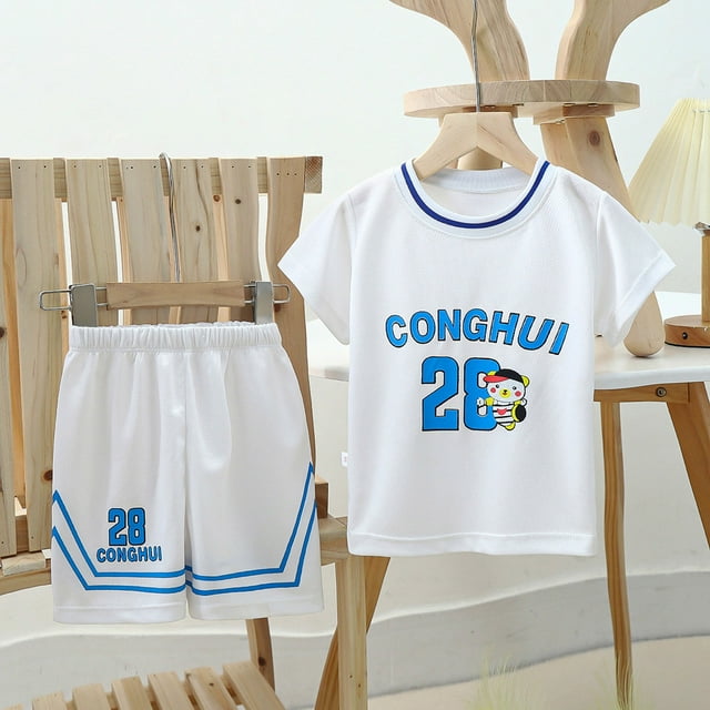 WEAIXIMIUNG Suits For Kids 2 Years Old Kids Sports Shorts Sets Boys Jerseyss Tracksuit 2 Piece Basketball Performance Tank Top And Mesh Shorts Quick Drying Set(1 12 Years) 120