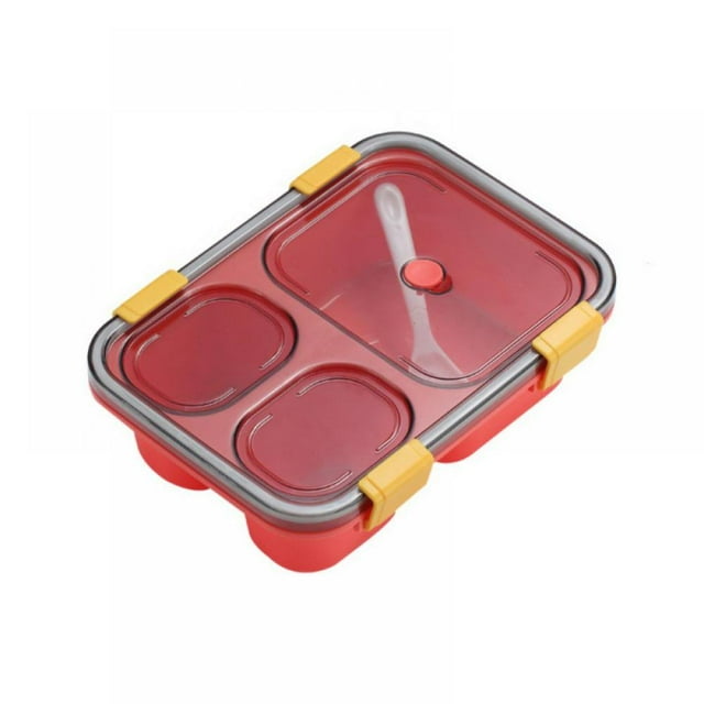 EIMELI Lunch Box Bento Box Eco-Friendly Bento Lunch Box Meal Prep Containers for Children and Adult (Four Grid + Soup Bowl)