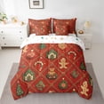 thumbnail image 2 of jejeloiu Cute Gingerbread Man 7 Pieces Bedding Comforter Set,Merry Christmas Full Bedding Set,Happy New Year Fitted Sheet Flat Sheet For Girls Kids,Microfiber Bedroom Decor Reversible, 2 of 8