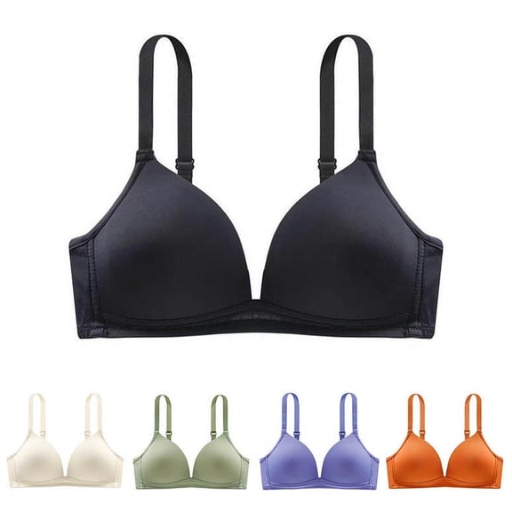 Lovzfmll Bras for Women, Wireless Push-Up Bralette Bra, Standard Straps Push-Up Pull-On Stretchable Thin Adjustable Comfort Bra