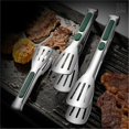 thumbnail image 2 of Bbq Tongs Non-Slip Handle Stainless Steel Fried Barbecue Clip Salad Bread Clamp Kitchen Tool Meat Food Clips, 2 of 5